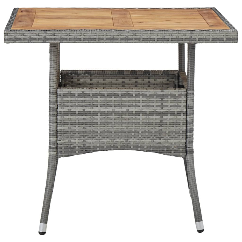 vidaXL 5 Piece Garden Dining Set Poly Rattan and Acacia Wood Grey