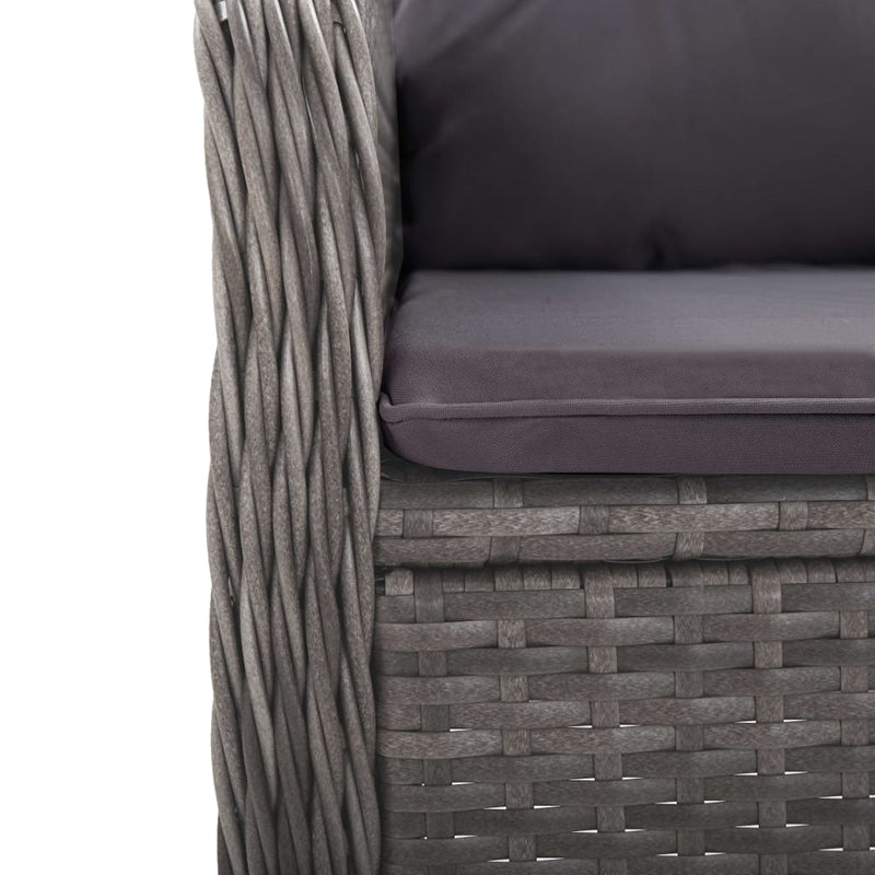 vidaXL 5 Piece Garden Dining Set Poly Rattan and Acacia Wood Grey