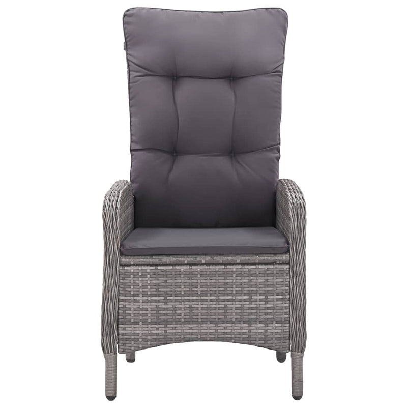 vidaXL 9 Piece Garden Dining Set Poly Rattan and Glass Grey