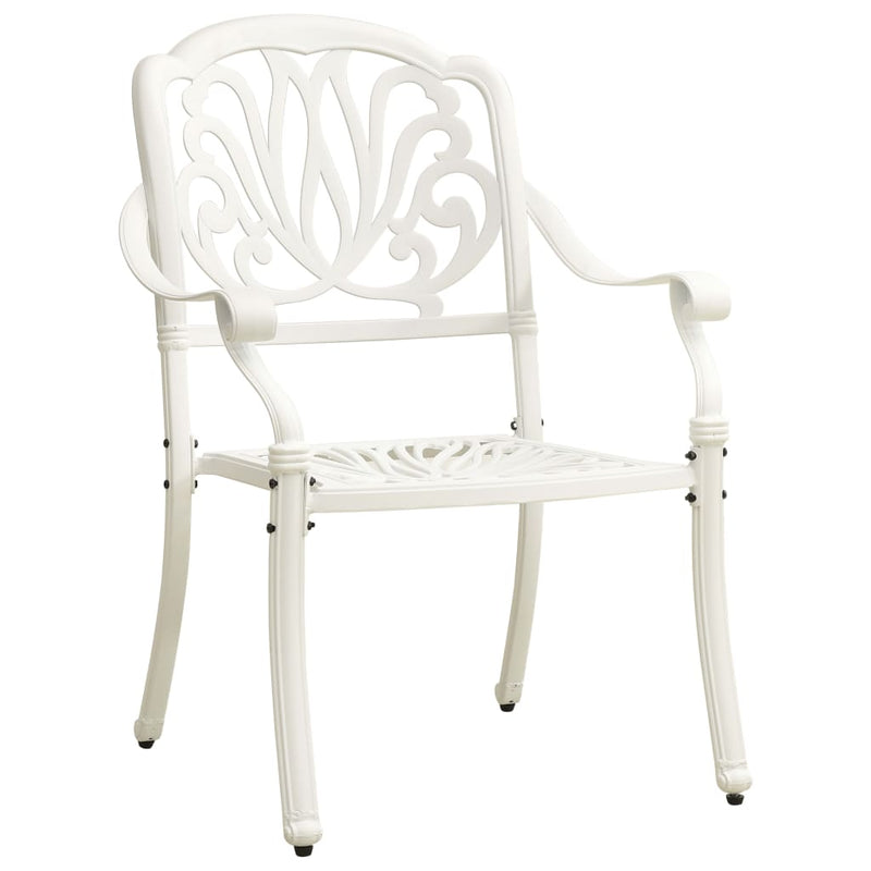 vidaXL Garden Chairs 2 pcs Cast Aluminium White