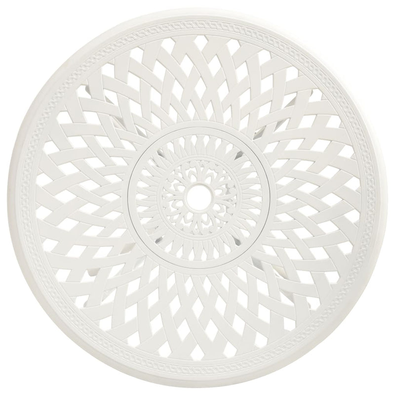 vidaXL Garden Table White 78x78x72 cm Cast Aluminium