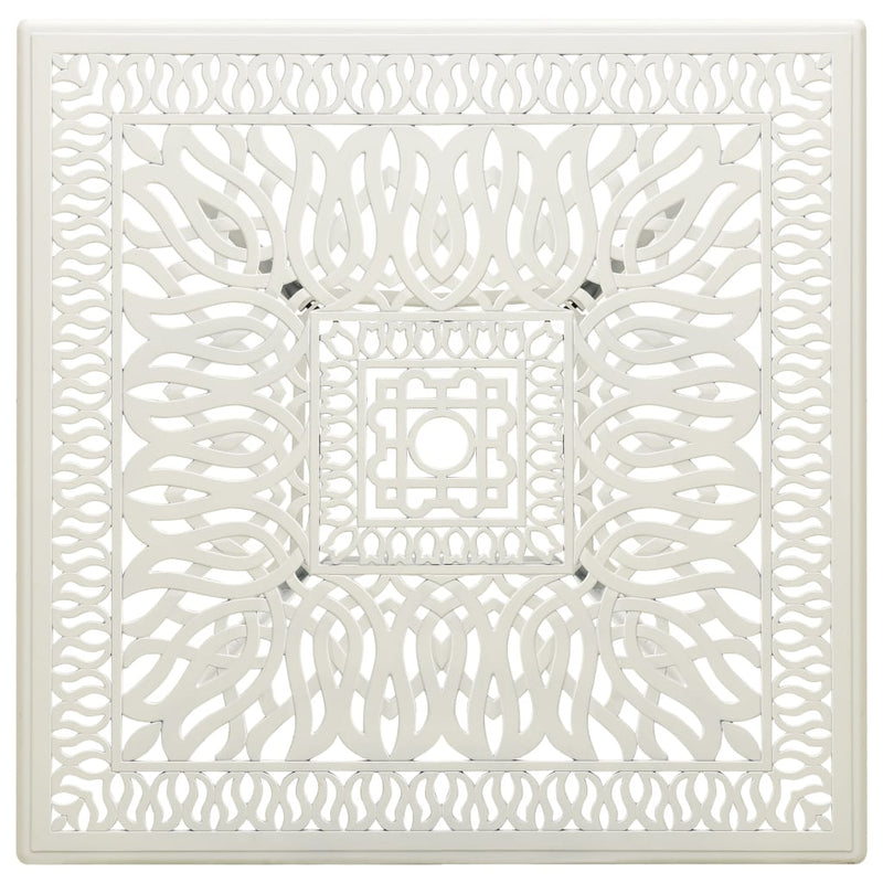 vidaXL Garden Table White 90x90x73 cm Cast Aluminium