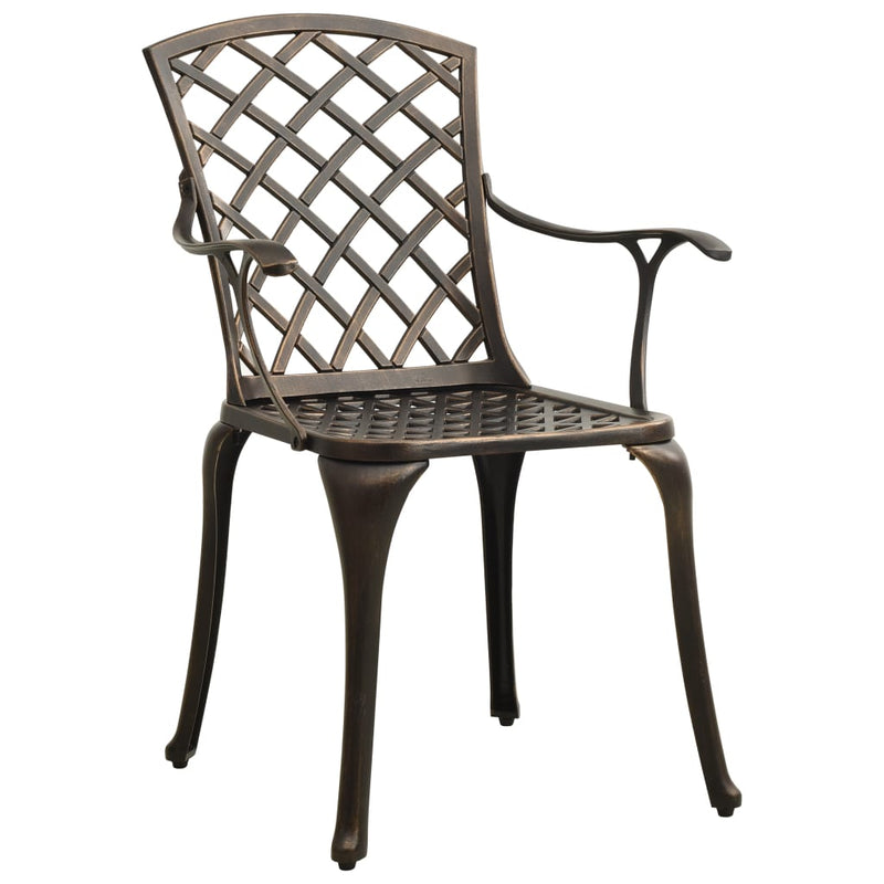vidaXL 3 Piece Bistro Set Cast Aluminium Bronze