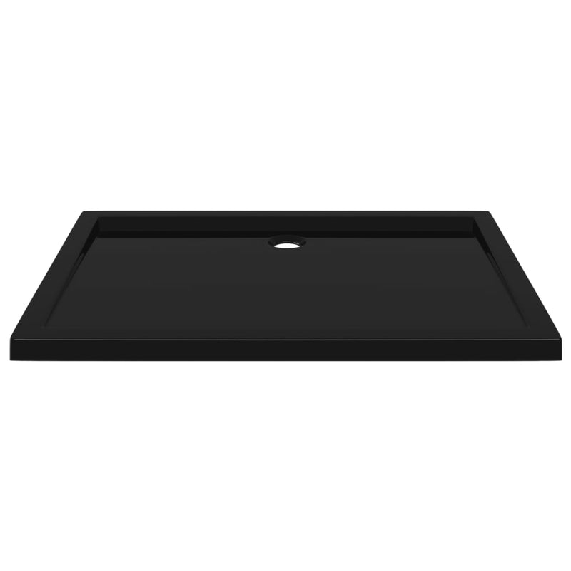 vidaXL Rectangular ABS Shower Base Tray Black 80x110 cm