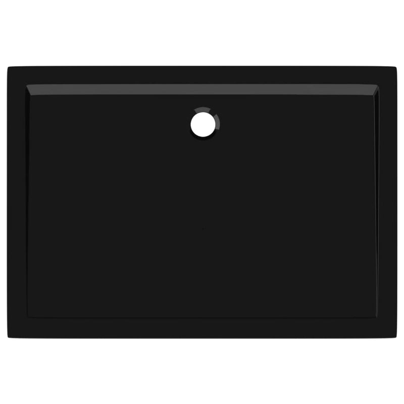 vidaXL Rectangular ABS Shower Base Tray Black 80x110 cm