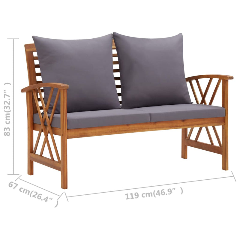 vidaXL 5 Piece Garden Lounge Set with Cushions Solid Acacia Wood