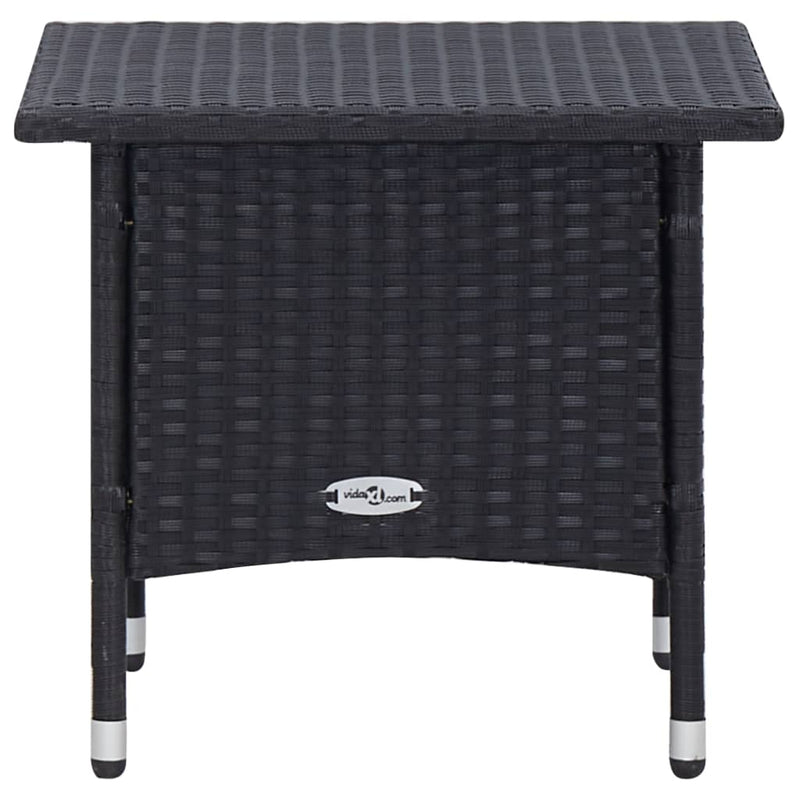 vidaXL 3 Piece Garden Lounge Set with Cushions Poly Rattan Black
