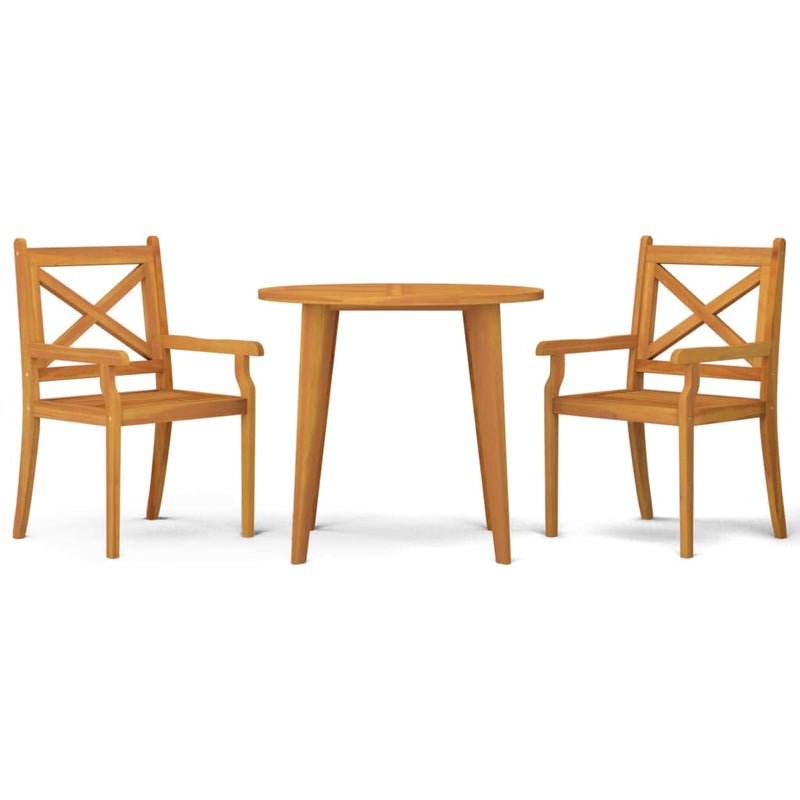 vidaXL 3 Piece Garden Dining Set Solid Wood Acacia