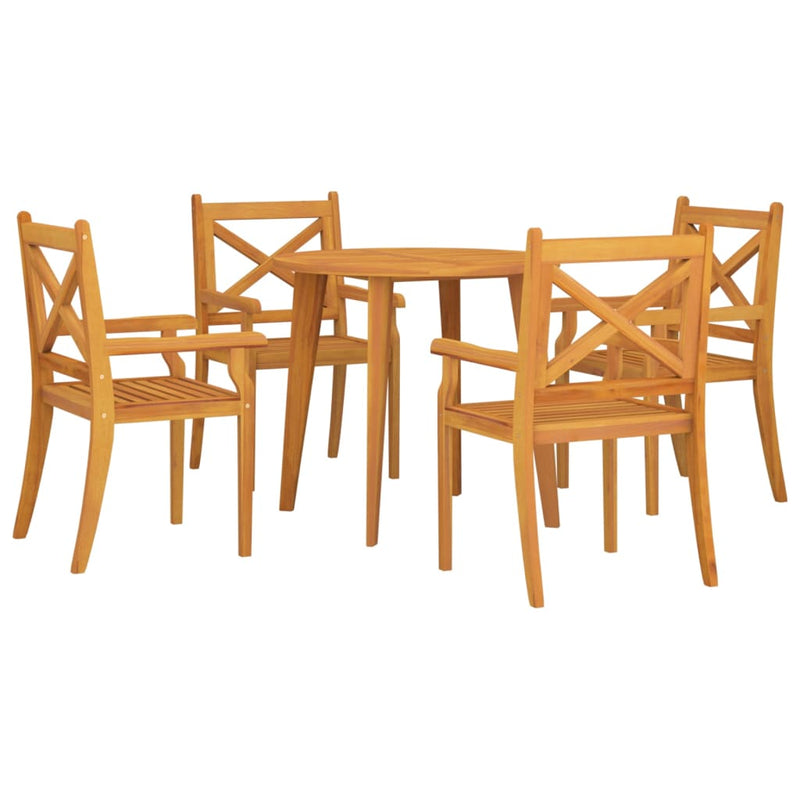 vidaXL 5 Piece Garden Dining Set Solid Wood Acacia