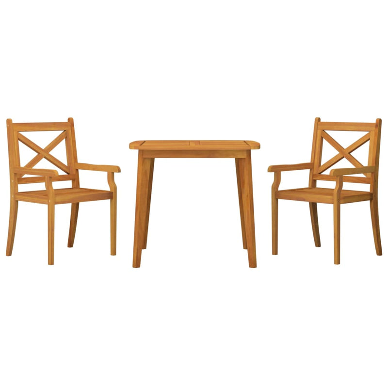 vidaXL 3 Piece Garden Dining Set Solid Wood Acacia