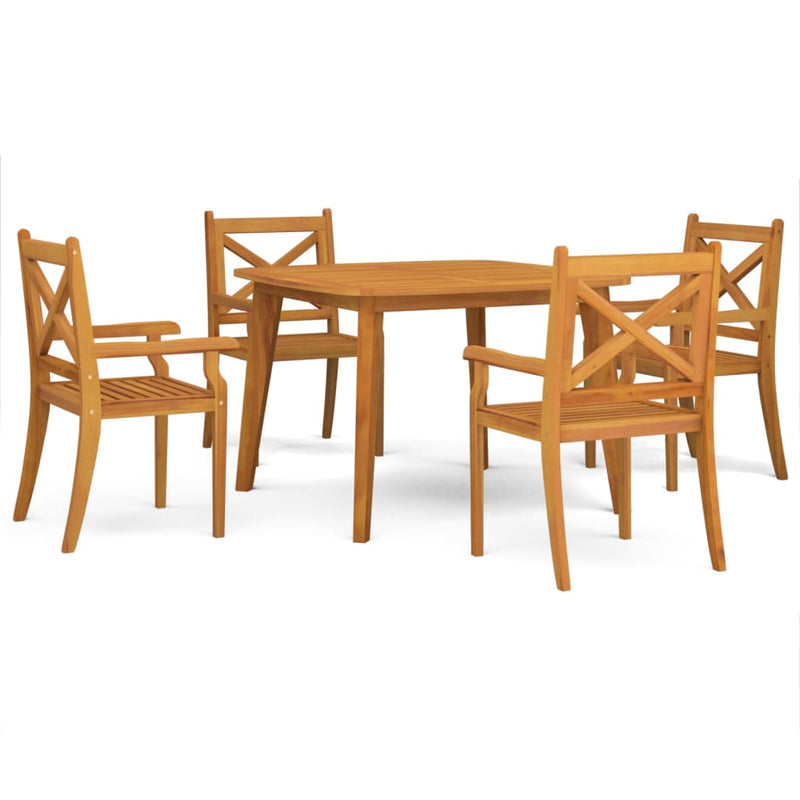 vidaXL 5 Piece Garden Dining Set Solid Wood Acacia