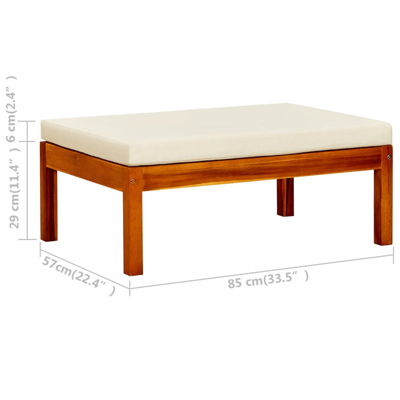 vidaXL Garden Bench with Table & Footrests Solid Acacia Wood