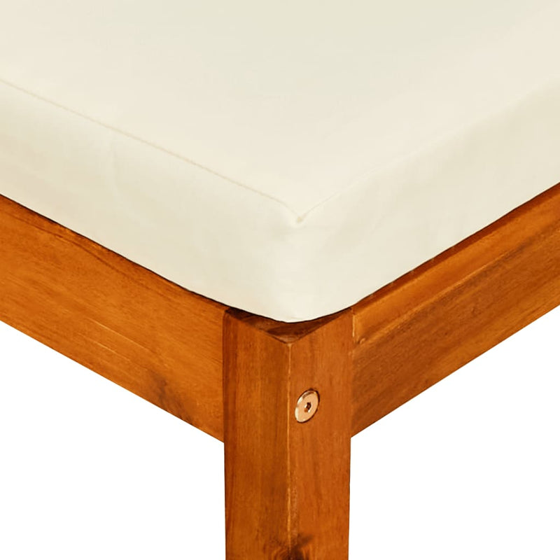 vidaXL Garden Bench with Table & Footrests Solid Acacia Wood