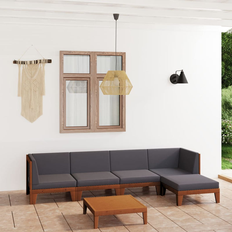 vidaXL 6 Piece Garden Lounge Set with Cushions Solid Acacia Wood