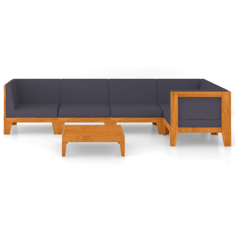 vidaXL 6 Piece Garden Lounge Set with Cushions Solid Acacia Wood