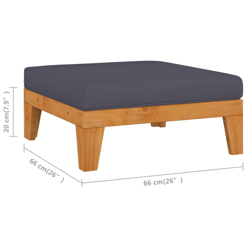 vidaXL 3 Piece Garden Lounge Set with Cushions Solid Acacia Wood