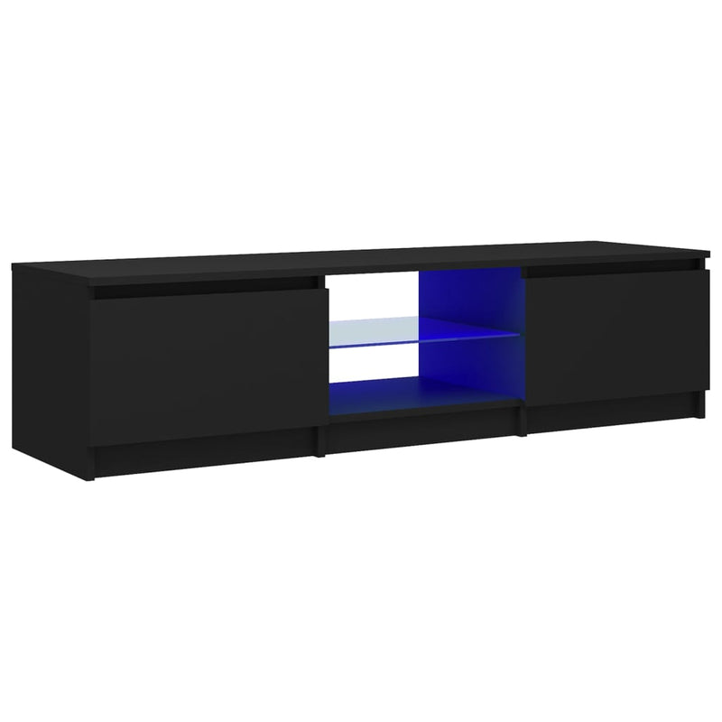 vidaXL TV Cabinet with LED Lights Black 140x40x36 cm
