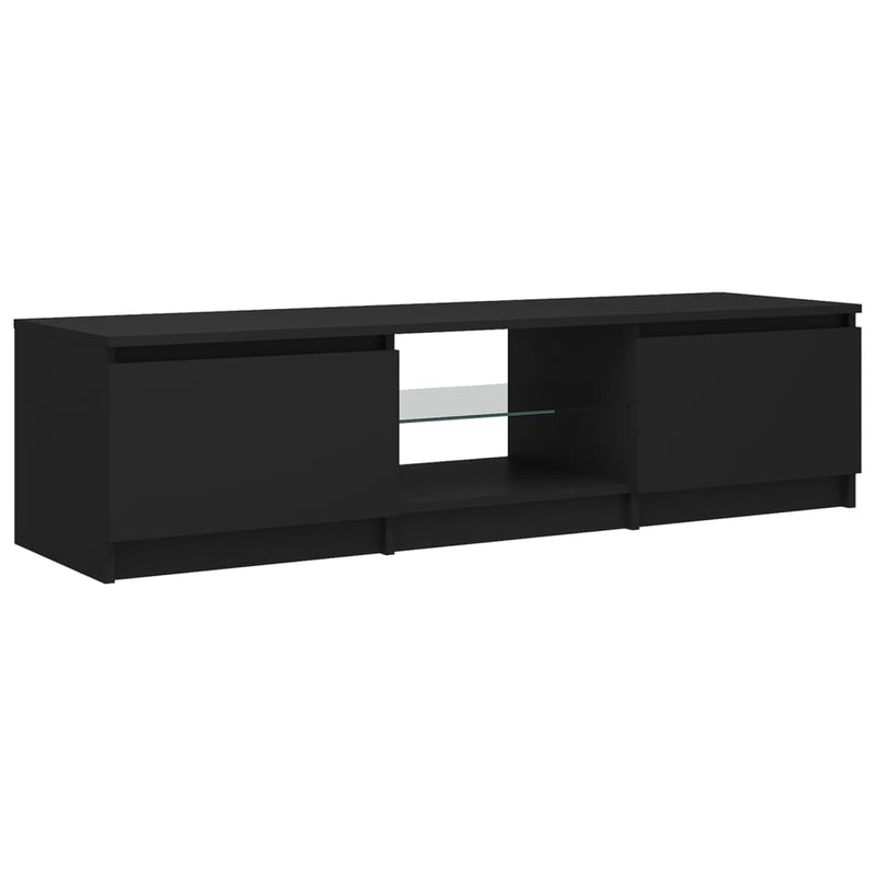 vidaXL TV Cabinet with LED Lights Black 140x40x36 cm