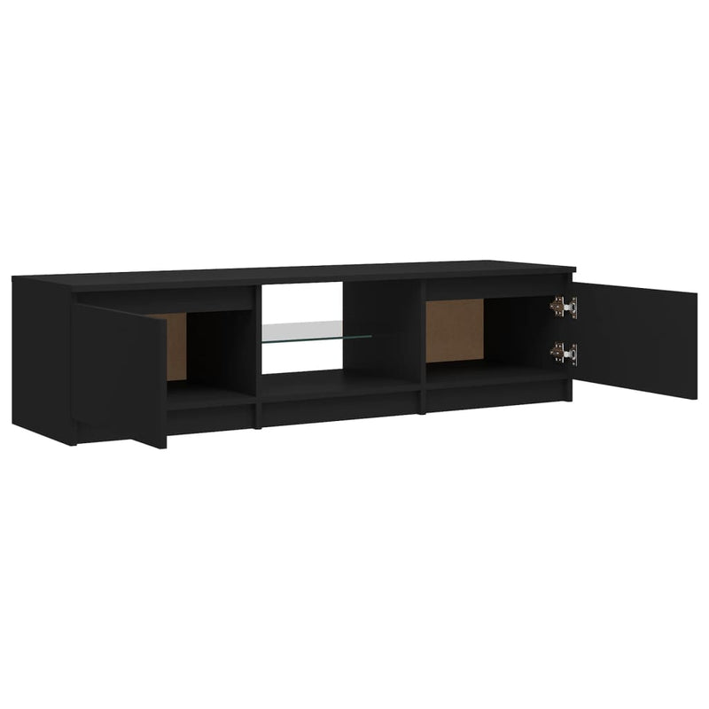 vidaXL TV Cabinet with LED Lights Black 140x40x36 cm