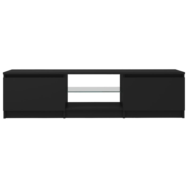 vidaXL TV Cabinet with LED Lights Black 140x40x36 cm