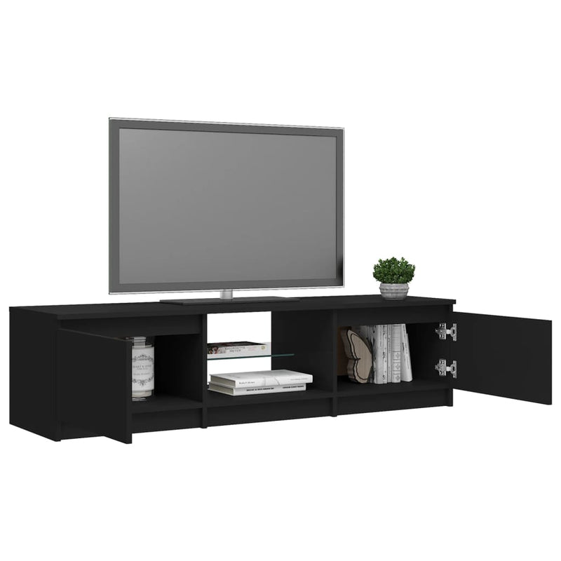 vidaXL TV Cabinet with LED Lights Black 140x40x36 cm