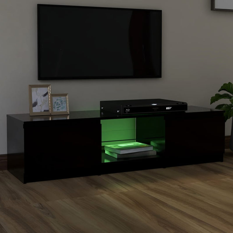 vidaXL TV Cabinet with LED Lights Black 140x40x36 cm