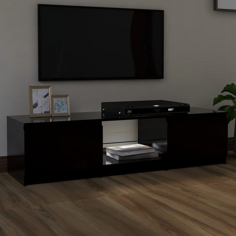 vidaXL TV Cabinet with LED Lights Black 140x40x36 cm
