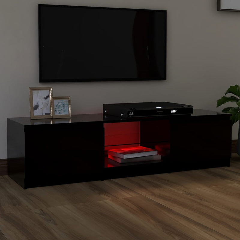 vidaXL TV Cabinet with LED Lights Black 140x40x36 cm