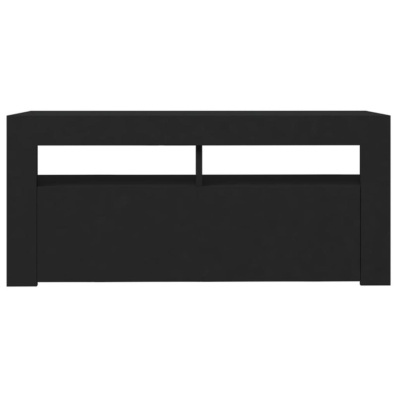 vidaXL TV Cabinet with LED Lights Black 90x35x40 cm