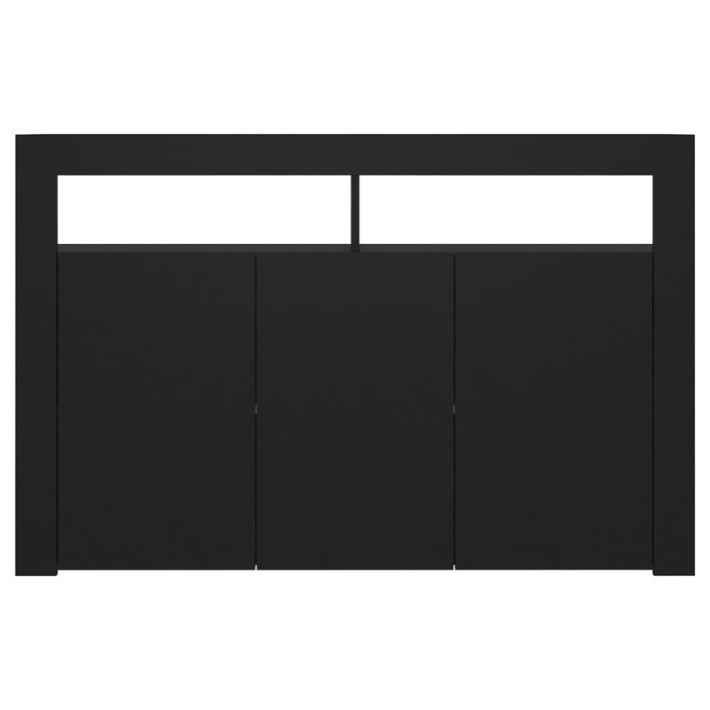 vidaXL Sideboard with LED Lights Black 115.5x30x75 cm