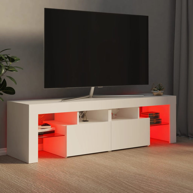 vidaXL TV Cabinet with LED Lights White 140x36.5x40 cm