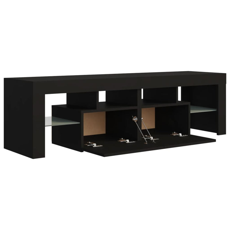 vidaXL TV Cabinet with LED Lights Black 140x36.5x40 cm