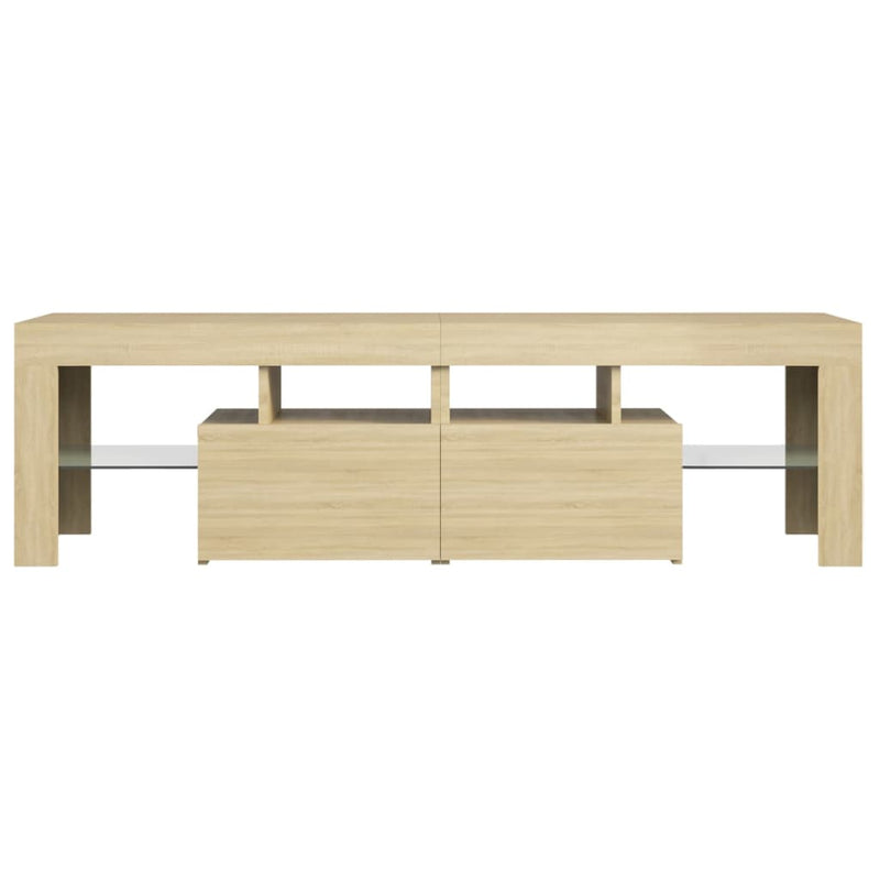 vidaXL TV Cabinet with LED Lights Sonoma Oak 140x36.5x40 cm