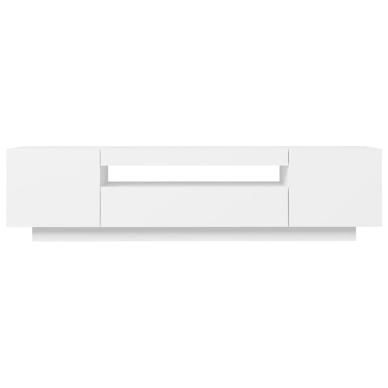 vidaXL TV Cabinet with LED Lights White 160x35x40 cm