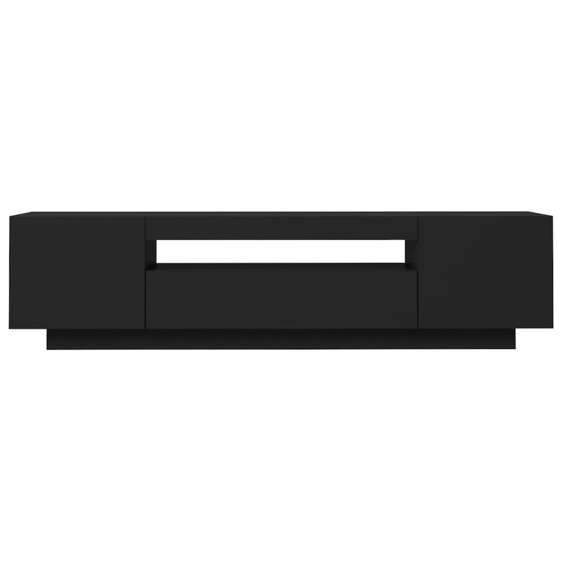 vidaXL TV Cabinet with LED Lights Black 160x35x40 cm
