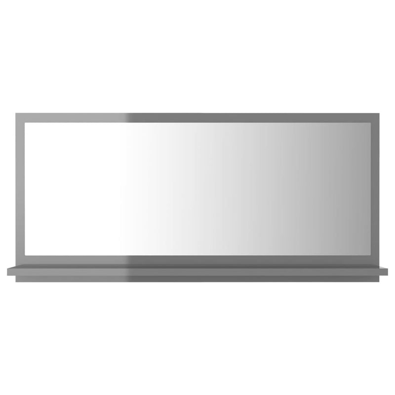 vidaXL Bathroom Mirror High Gloss Grey 80x10.5x37 cm Engineered Wood