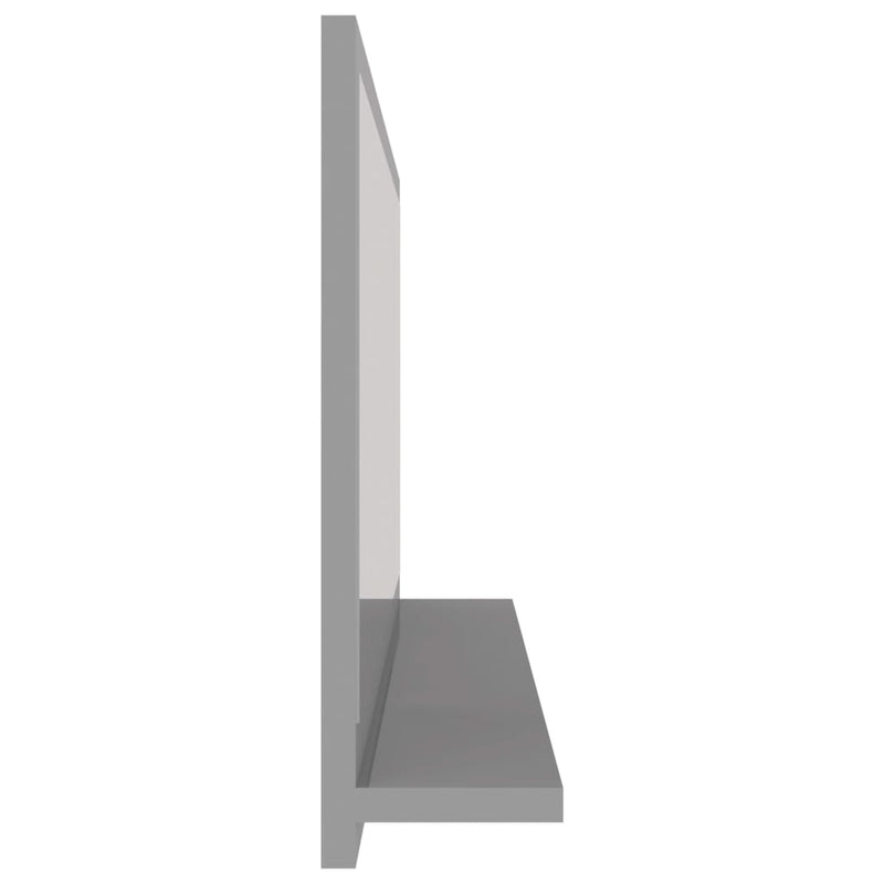 vidaXL Bathroom Mirror High Gloss Grey 80x10.5x37 cm Engineered Wood