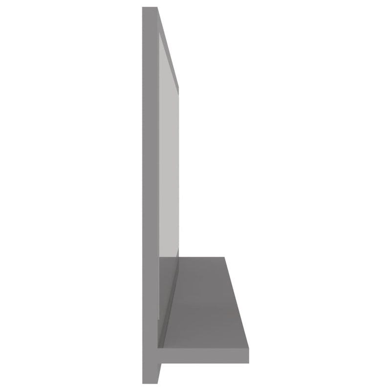 vidaXL Bathroom Mirror High Gloss Grey 90x10.5x37 cm Engineered Wood