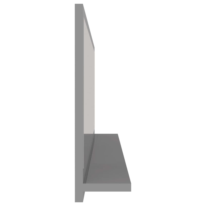 vidaXL Bathroom Mirror High Gloss Grey 100x10.5x37 cm Engineered Wood