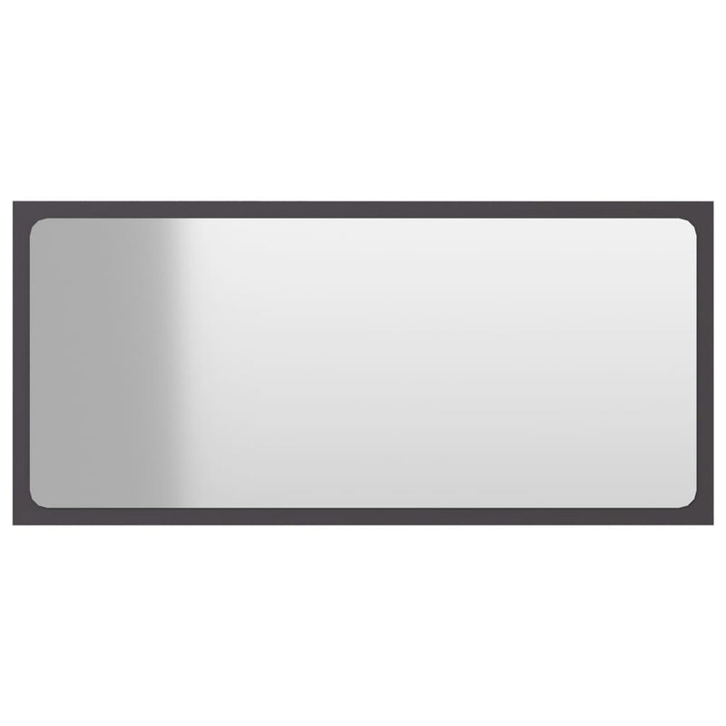 vidaXL Bathroom Mirror Grey 80x1.5x37 cm Engineered Wood