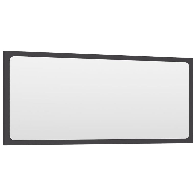 Bathroom Mirror Grey 90x1.5x37 cm Engineered Wood