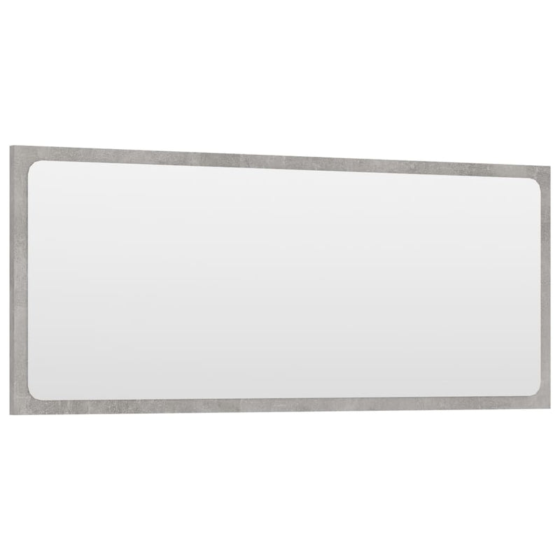 vidaXL Bathroom Mirror Concrete Grey 90x1.5x37 cm Engineered Wood