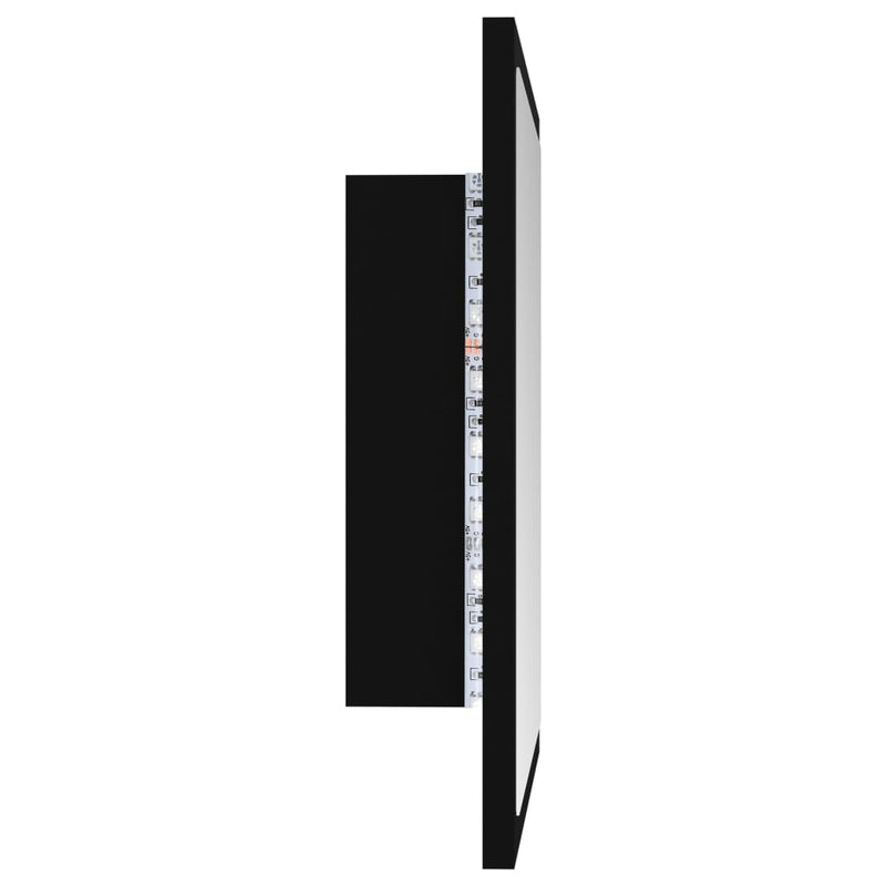 LED Bathroom Mirror Black 40x8.5x37 cm Acrylic