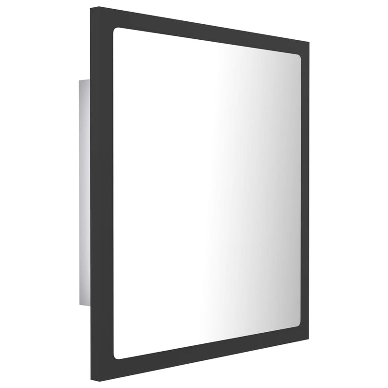 vidaXL LED Bathroom Mirror Grey 40x8.5x37 cm Acrylic