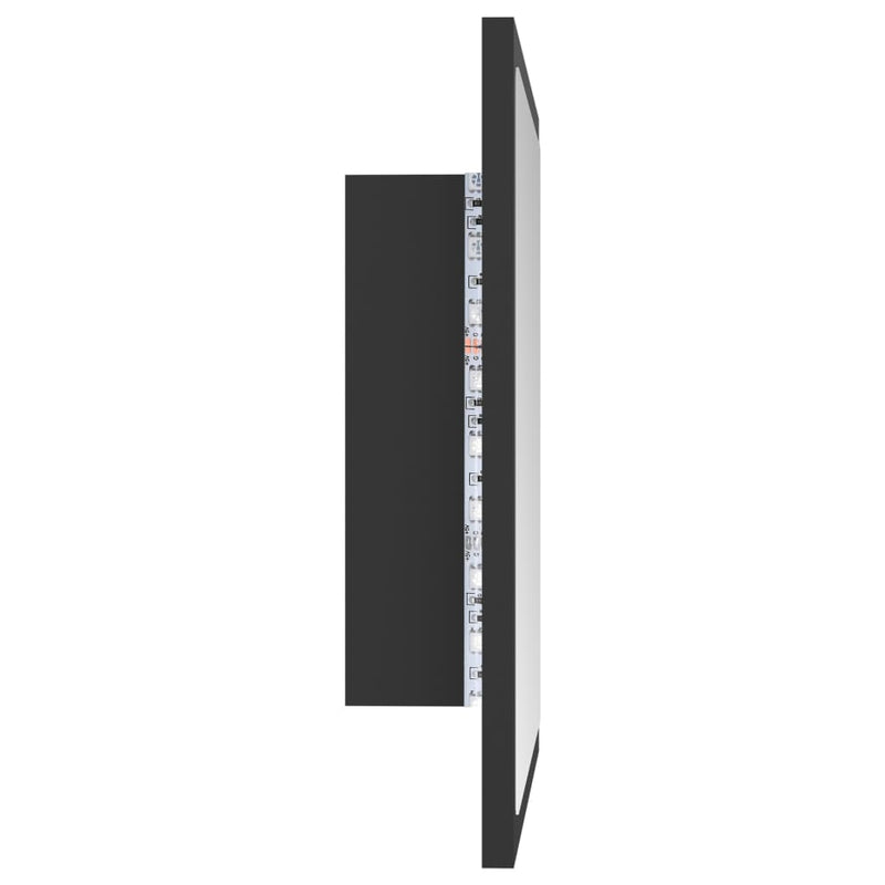 vidaXL LED Bathroom Mirror Grey 40x8.5x37 cm Acrylic