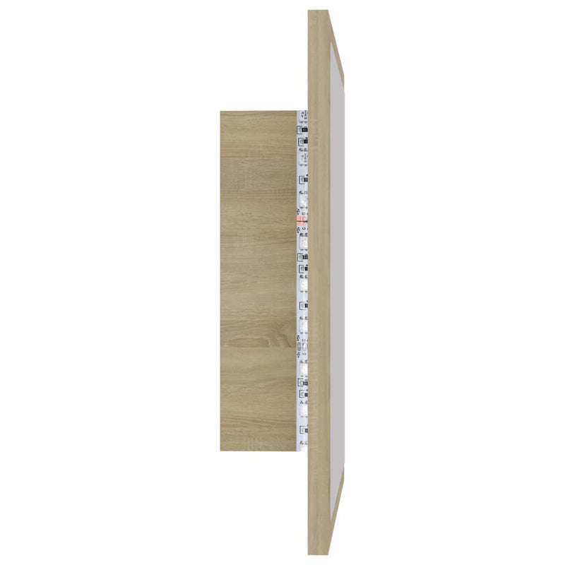 vidaXL LED Bathroom Mirror Sonoma Oak 40x8.5x37 cm Acrylic