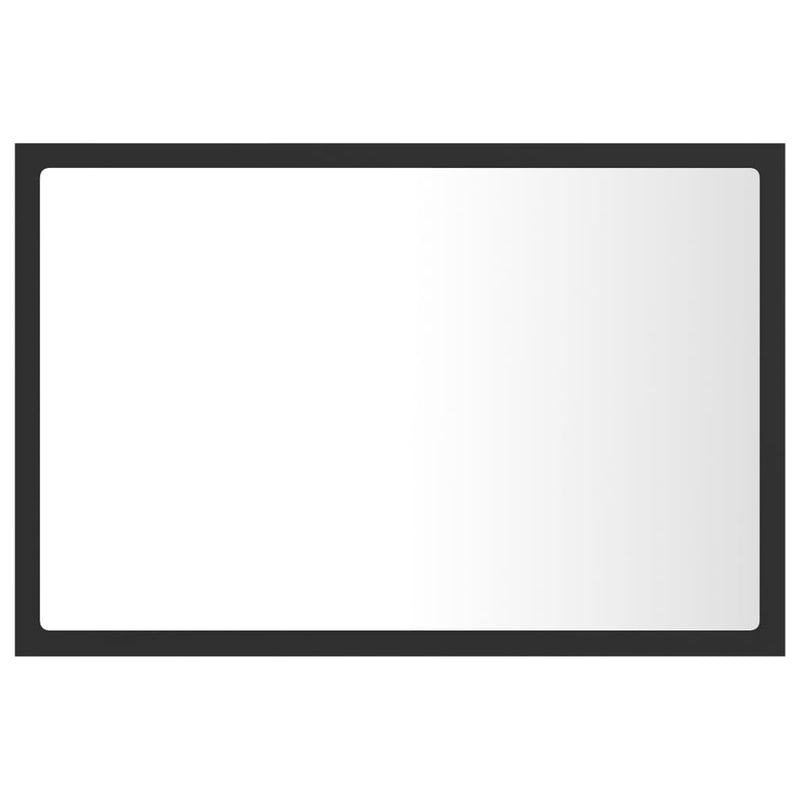 vidaXL LED Bathroom Mirror Grey 60x8.5x37 cm Acrylic