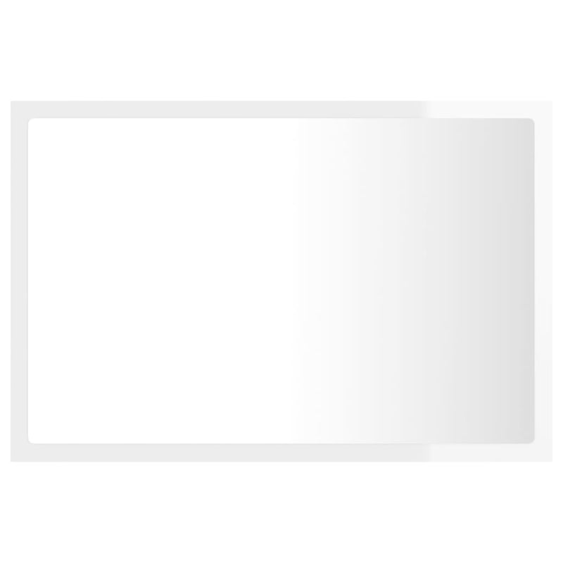 vidaXL LED Bathroom Mirror High Gloss White 60x8.5x37 cm Acrylic