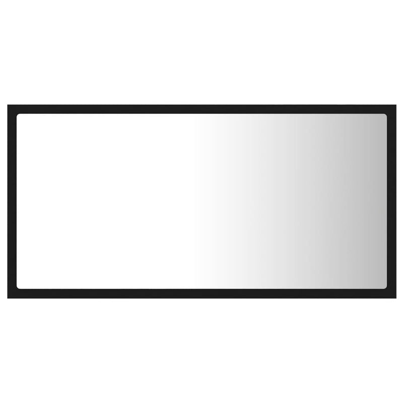vidaXL LED Bathroom Mirror Black 80x8.5x37 cm Acrylic