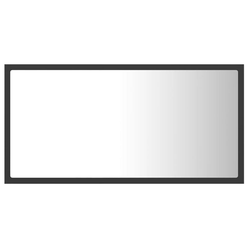 vidaXL LED Bathroom Mirror Grey 80x8.5x37 cm Acrylic